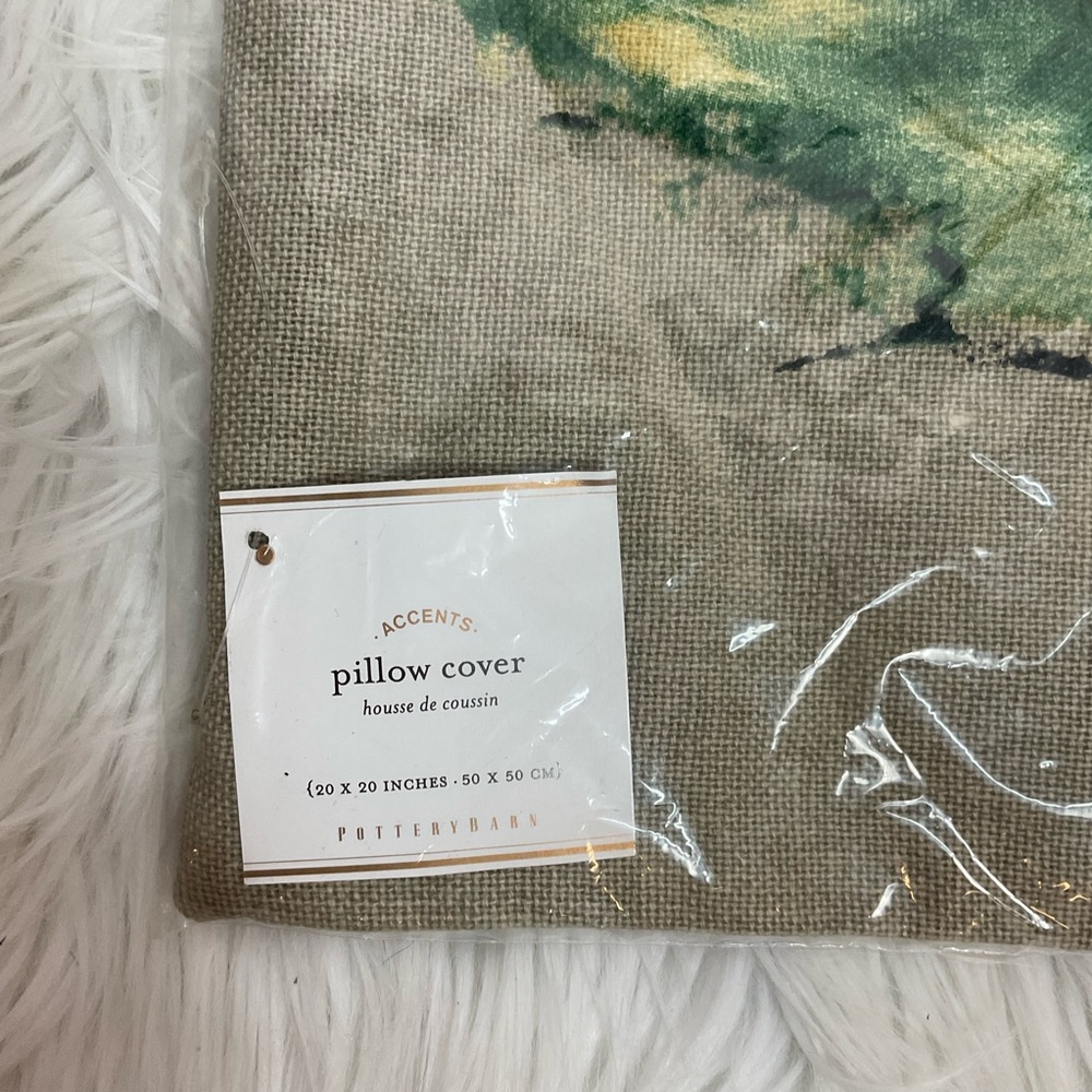 NEW Pottery Barn painted sunflower indoor/ outdoor square pillow case - Picture 5 of 7